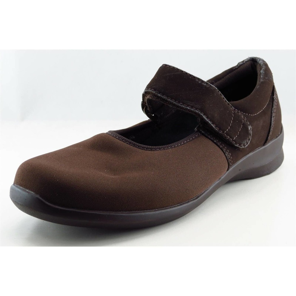 Aetrex Mary Jane Brown‎ Fabric Women Shoes Size 7.5 M